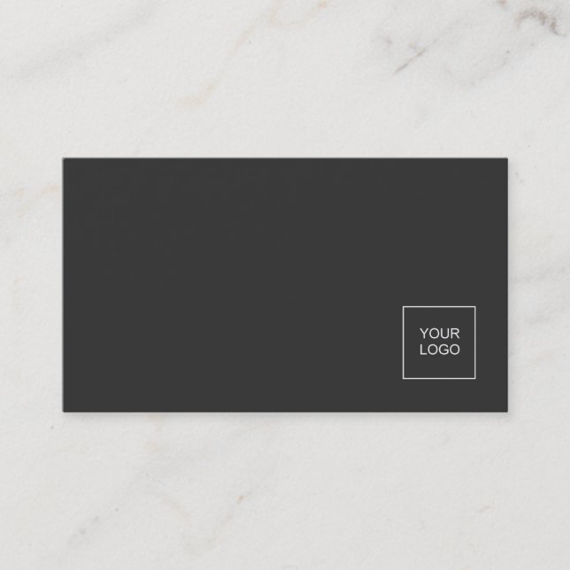 Modern Professional Plain With Logo Elegant Business Card (Front)