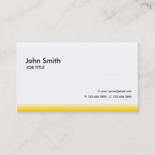Modern Professional Plain Yellow Business Card