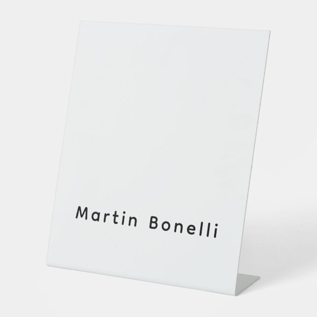 Modern Professional PlainCustom Own Name Pedestal Sign (Front)