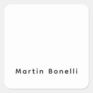 Modern Professional PlainCustom Own Name Square Sticker