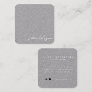 Modern Professional Premium Grey White Signature Square Business Card