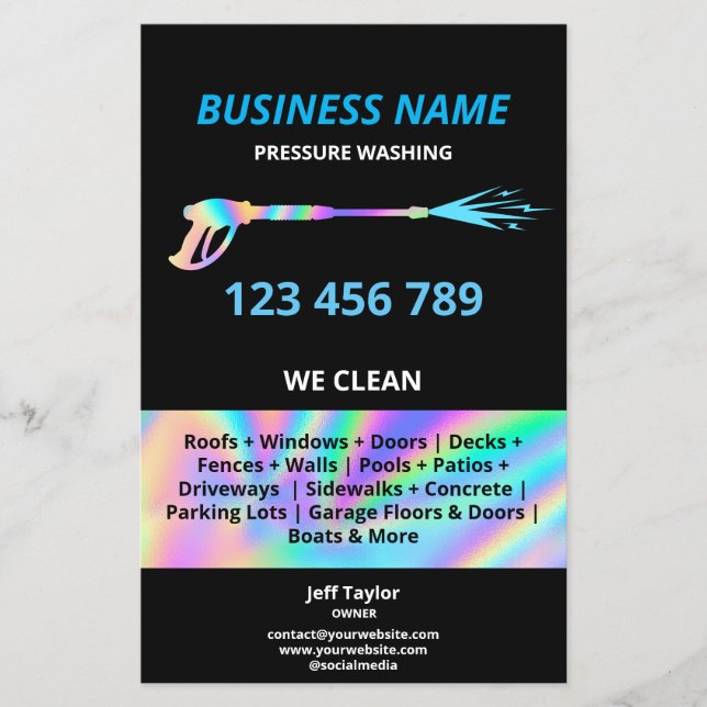 Modern Professional Pressure Washing Power Washing Flyer (Front)