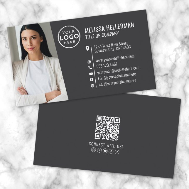 Modern Professional QR Code Photo Logo Business Card (Modern Professional QR Code Photo Logo Business Card )