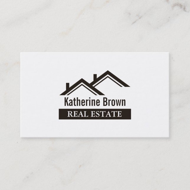 Modern Professional Real Esate Icon Realtor Business Card (Front)