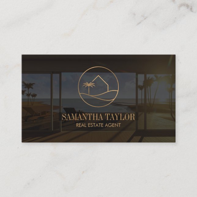 Modern Professional Real Estate Beach House Busine Business Card (Front)