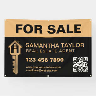 Modern Professional Real Estate For Sale QR Code Banner