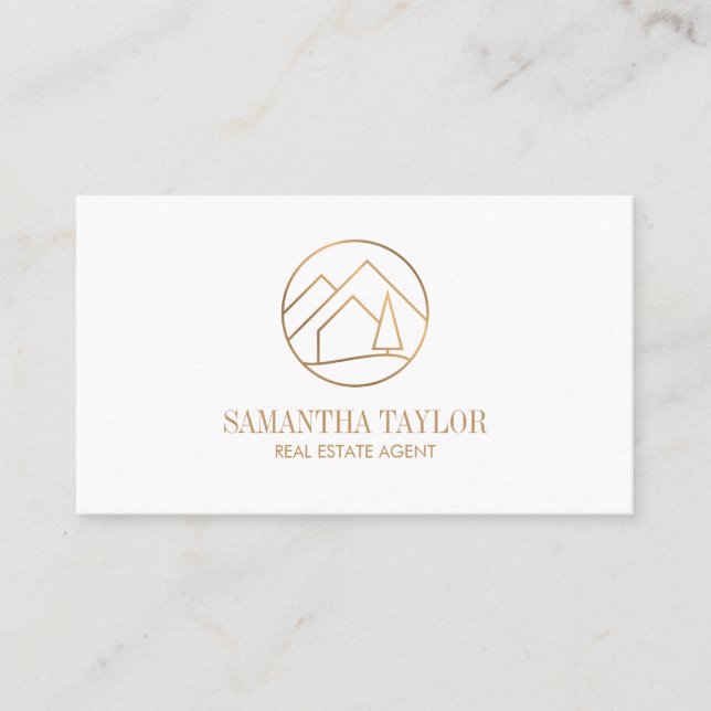 Modern Professional Real Estate Mountain Realty Bu Business Card (Front)