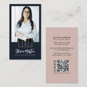 Modern Professional Real Estate Photo & Logo  Business Card