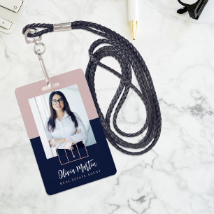 Modern Professional Real Estate Photo & Logo   ID Badge