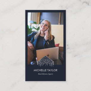 Modern Professional Real Estate Photo QR Code Business Card