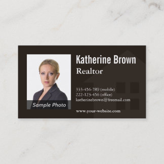 Modern Professional Real Estate Realtor Photo Business Card
