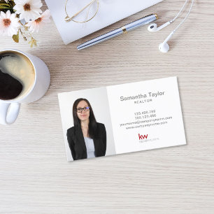 Modern Professional Realtor Real Estate Add Photo Business Card