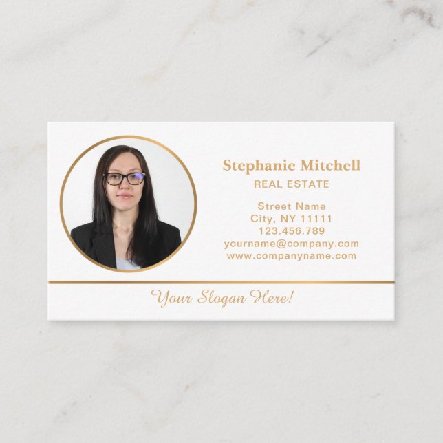 Modern, Professional, Realtor, Real Estate, Photo Business Card (Front)