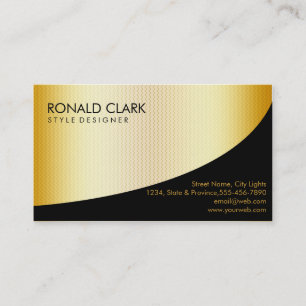 Modern Professional Retro Black Gold Metal Glow Business Card