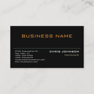 Modern Professional Rich Black Business Card