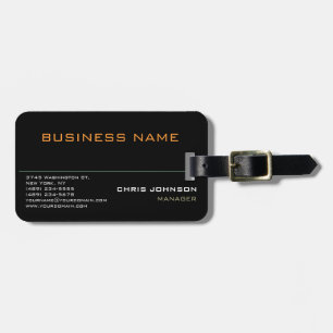 Modern Professional Rich Black Luggage Tag