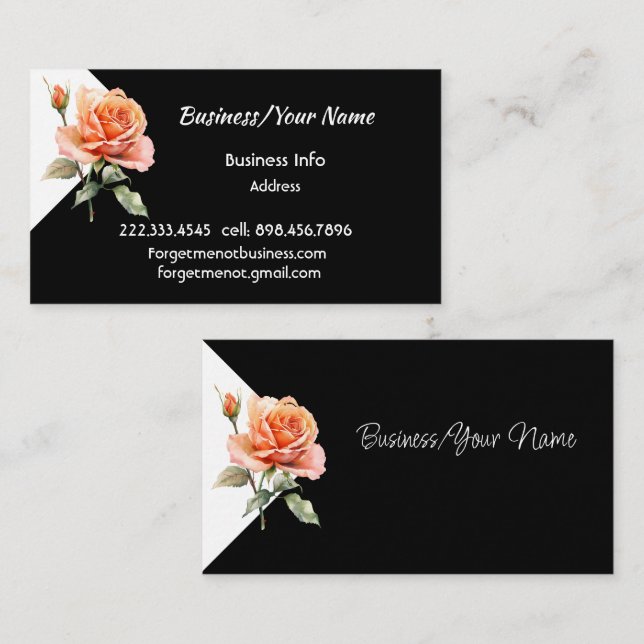 Modern Professional Rose Garden Flower Business Card (Front/Back)