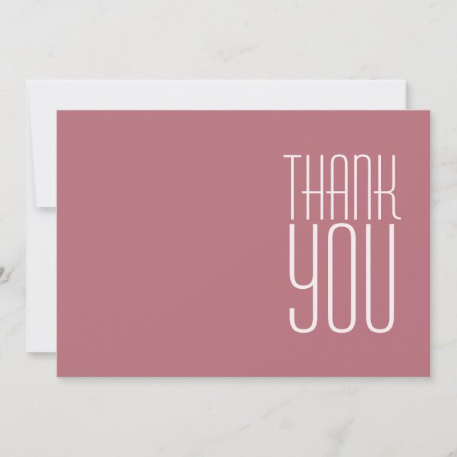 Modern Professional Rose Gold Minimalist Thank You Card (Front)