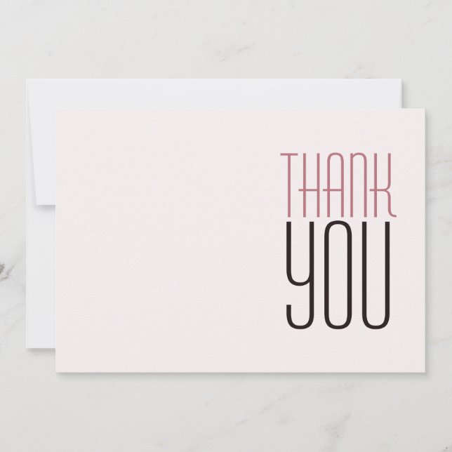 Modern Professional Rose Gold Minimalist Thank You Card (Front)
