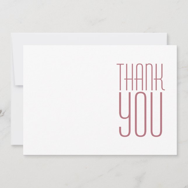 Modern Professional Rose Gold White Minimalist Thank You Card (Front)