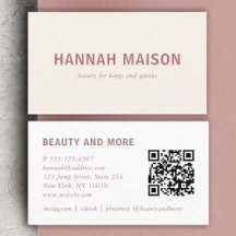 Modern, professional, salon, beige, Qr-Code