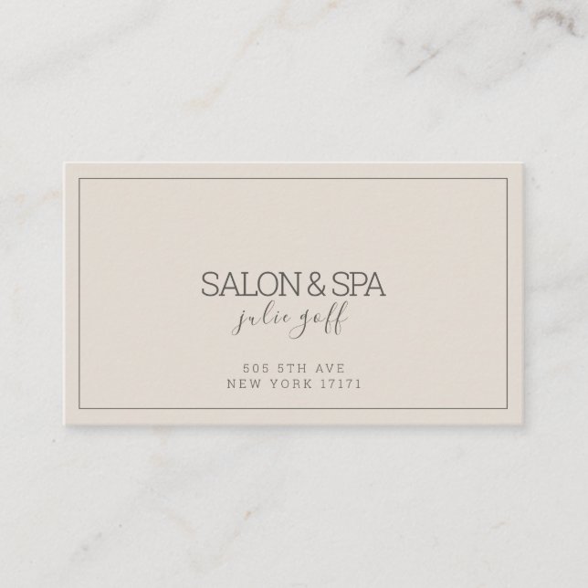 Modern Professional Salon & Spa Business Card (Front)
