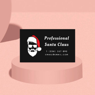 Modern Professional Santa Claus Funny Christmas  Business Card