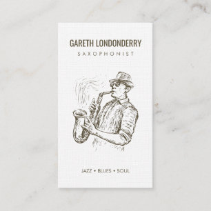 modern professional saxophonist musician qr code  business card