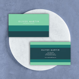 Modern Professional Shades of Green Colour Block Business Card
