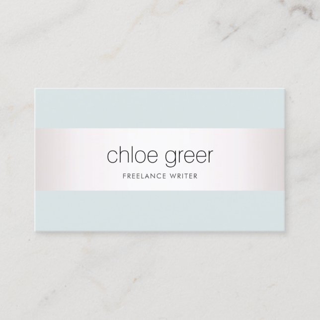 Modern Professional Silver Light Blue Business Card (Front)