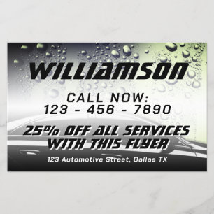 Modern professional silver tone automotive flyer