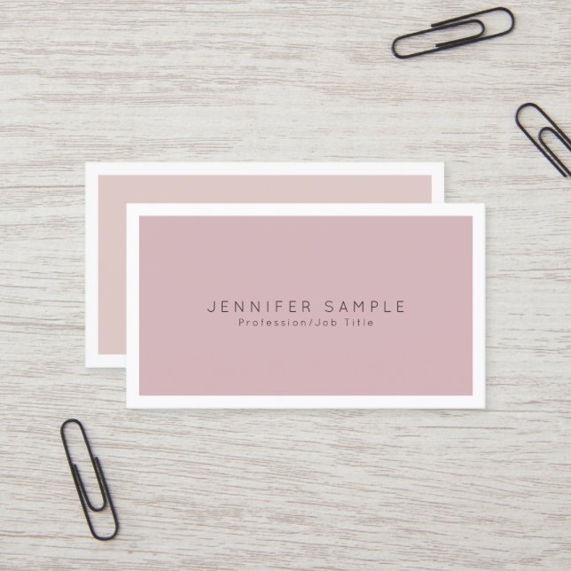 Modern Professional Simple Chic Plain Elegant Business Card (Front/Back In Situ)