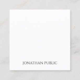 Modern Professional Simple Elegant Template Luxury Square Business Card
