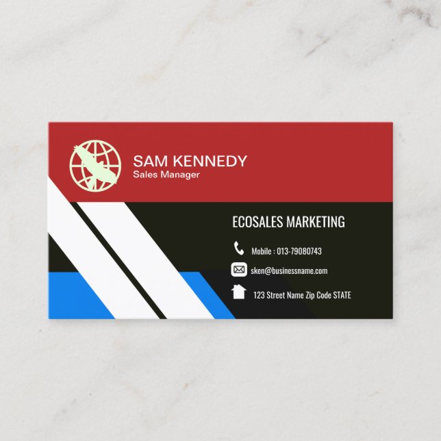 Modern Professional Simple Marketing Manager, Business Card (Front)