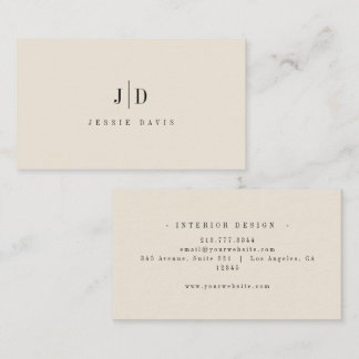 Modern Professional Simple Monogram Business Card