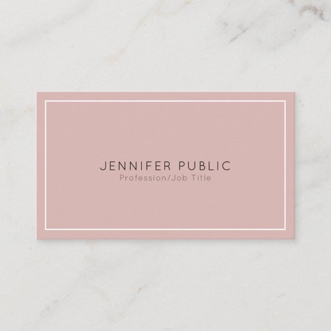 Modern Professional Simple Plain Elegant Business Card (Front)