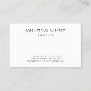 Modern Professional Sleek Design Elegant Plain Business Card
