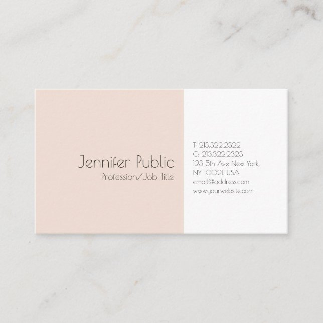 Modern Professional Sleek Plain Elegant Colours Business Card (Front)