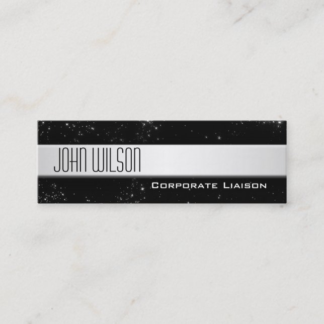 Modern Professional Slim Line Black Business Cards (Front)