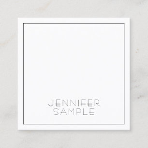Modern Professional Square Elegant Luxury Plain Square Business Card
