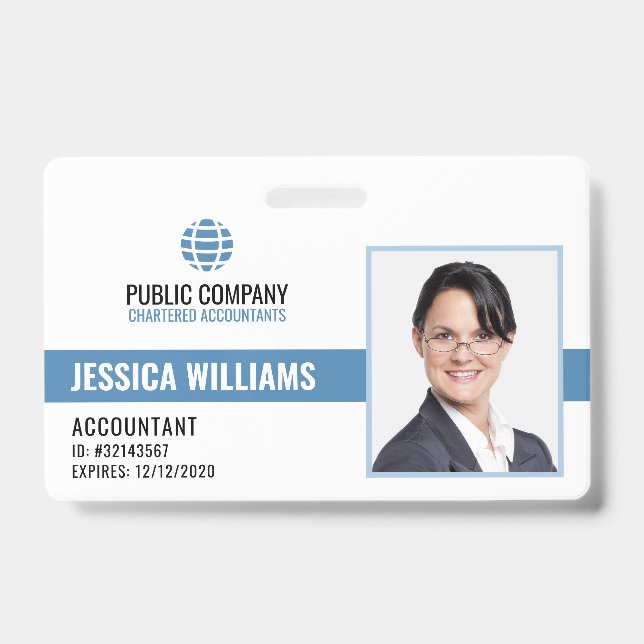 Modern Professional Staff Employee ID Badge (Front)