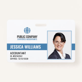 Modern Professional Staff Employee ID ID Badge
