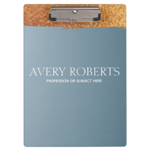 Modern Professional Steel Blue gold stripe Clipboard