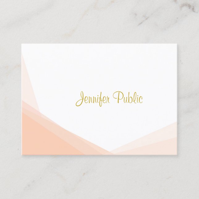 Modern Professional Stylish Gold Handwritten Name Business Card (Front)