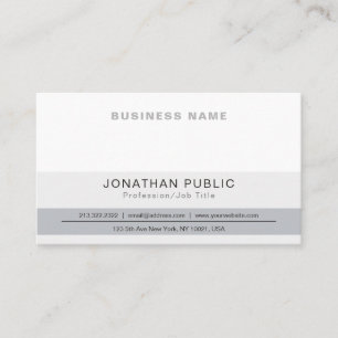 Modern Professional Stylish Grey White Corporate Business Card