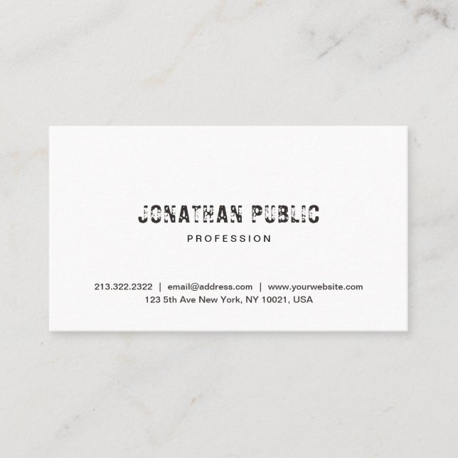 Modern Professional Stylish Minimalist Template Business Card (Front)