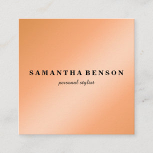 Modern Professional Stylist Chic Copper Rose Gold Square Business Card