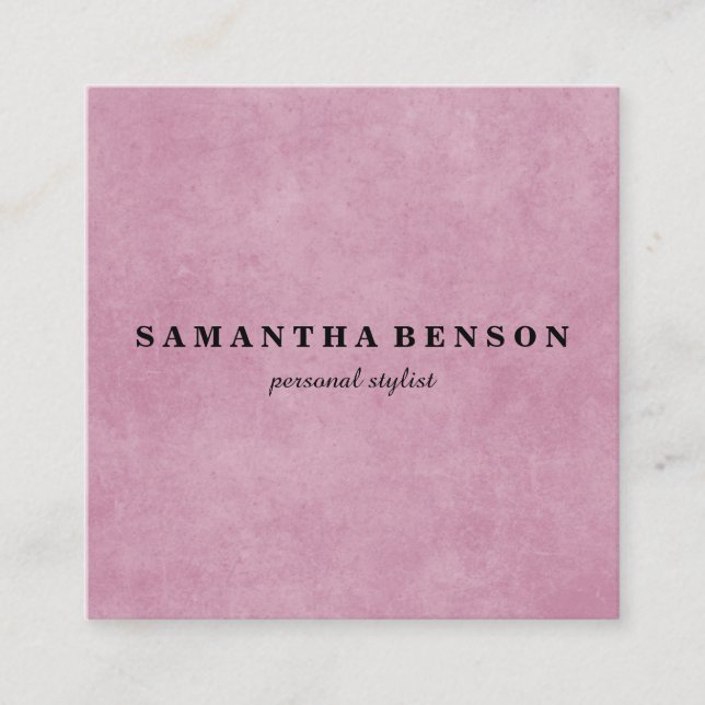Modern Professional Stylist Chic Copper Rose Gold  Square Business Card (Front)