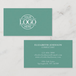Modern Professional Teal Green Company Logo Business Card