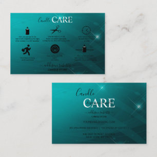 Modern Professional Turquoise Candle Care  Business Card
